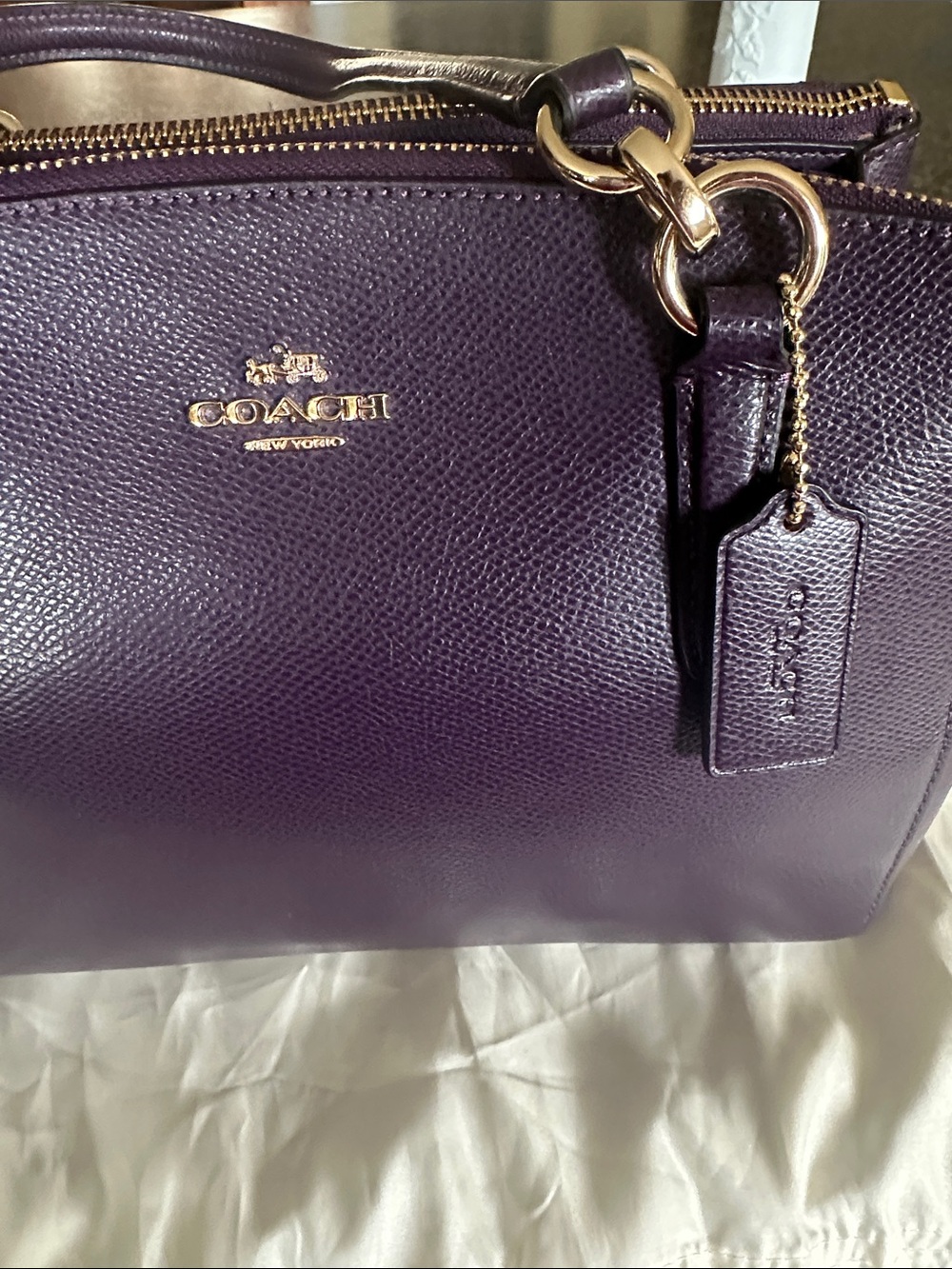 Coach Christie Purple Satchel with Gold Hardware F36637 - Picture 2 of 14